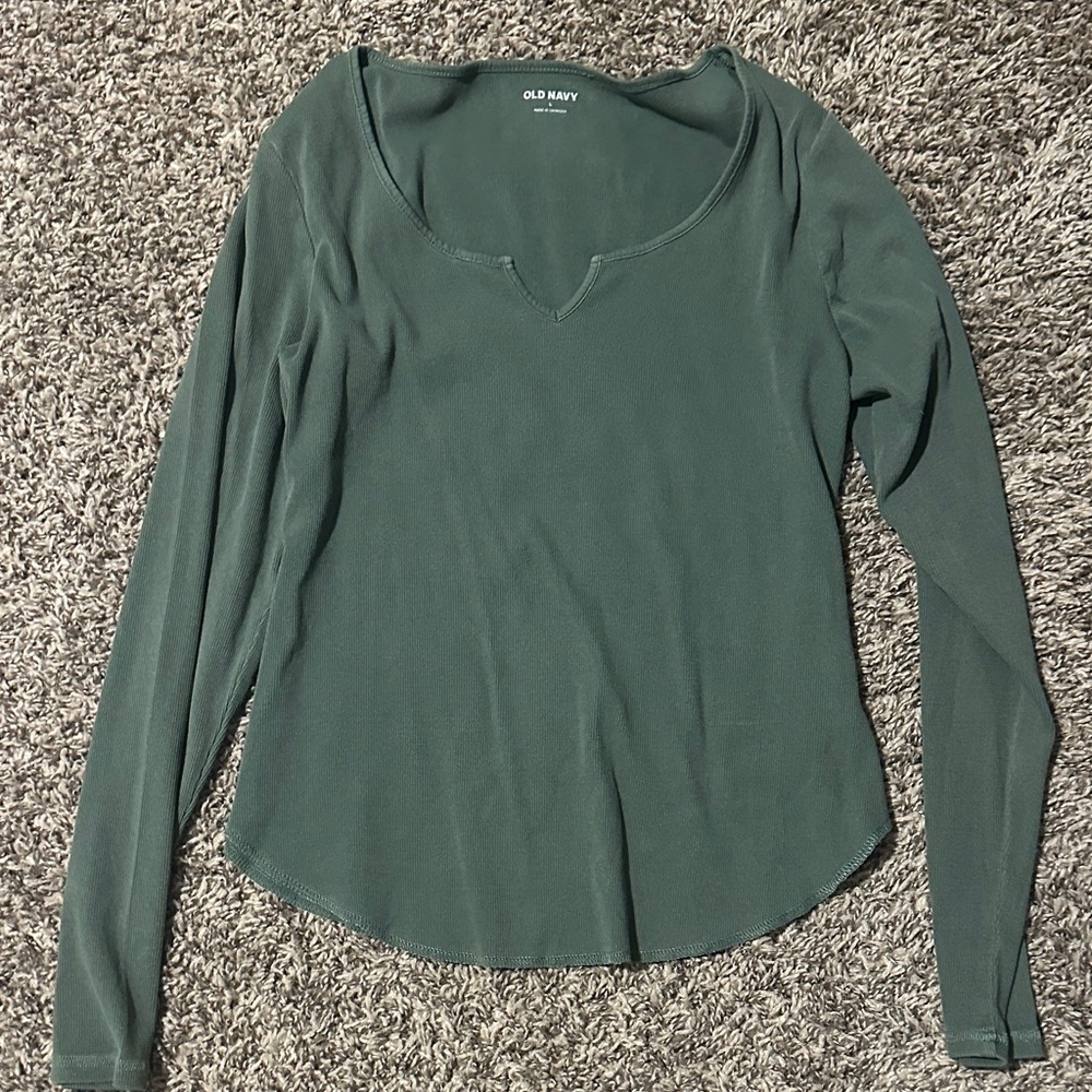 Old Navy Women's Forest Green Long Sleeve Tee